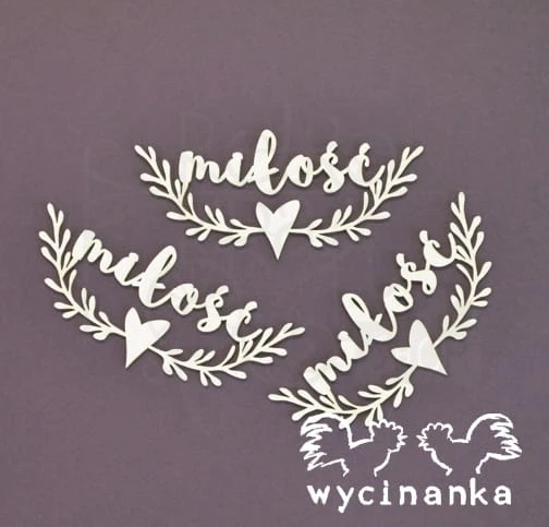 Tekturka MR&amp;MRS - napis miłość z ornamentem