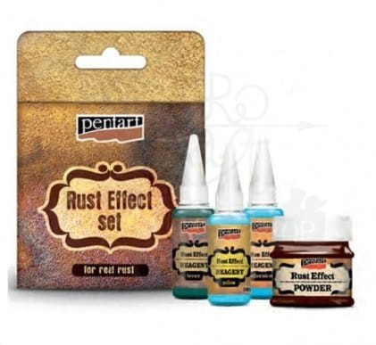 Zestaw do efektu rdzy proszek 180g+3xodczynnik 20ml Pentart
