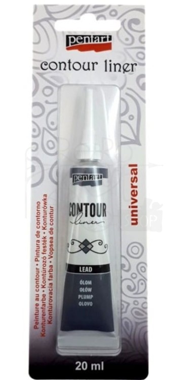 Konturówka 20 ml metaliczny ołów Pentart