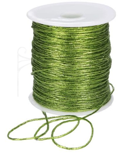 Sznurek metalizowany jasny zielony 1mm 100m
