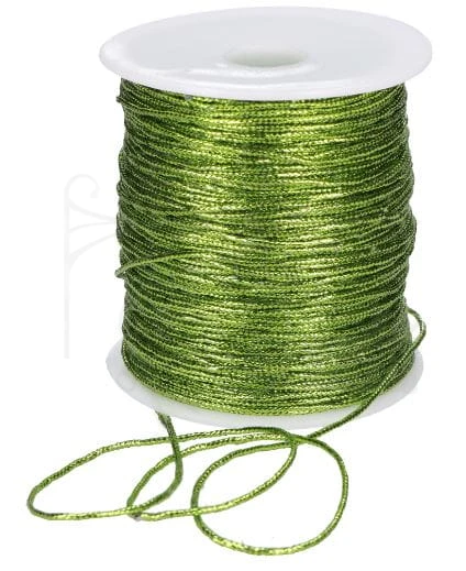 Sznurek metalizowany jasny zielony 1mm 100m