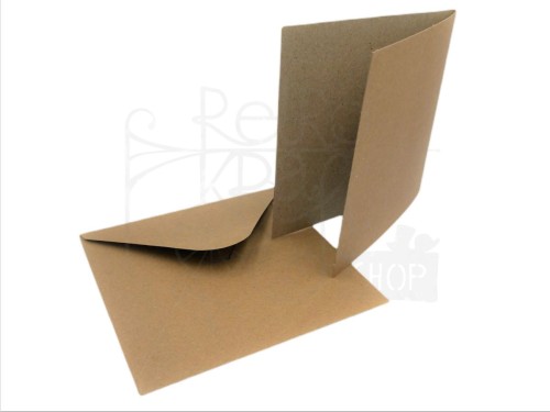 Zestaw baza i koperta 1 szt kraft 13x13 cm