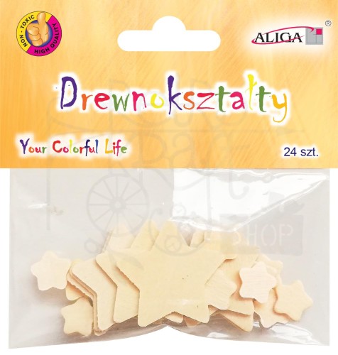 Drewniane gwiazdki 24szt.