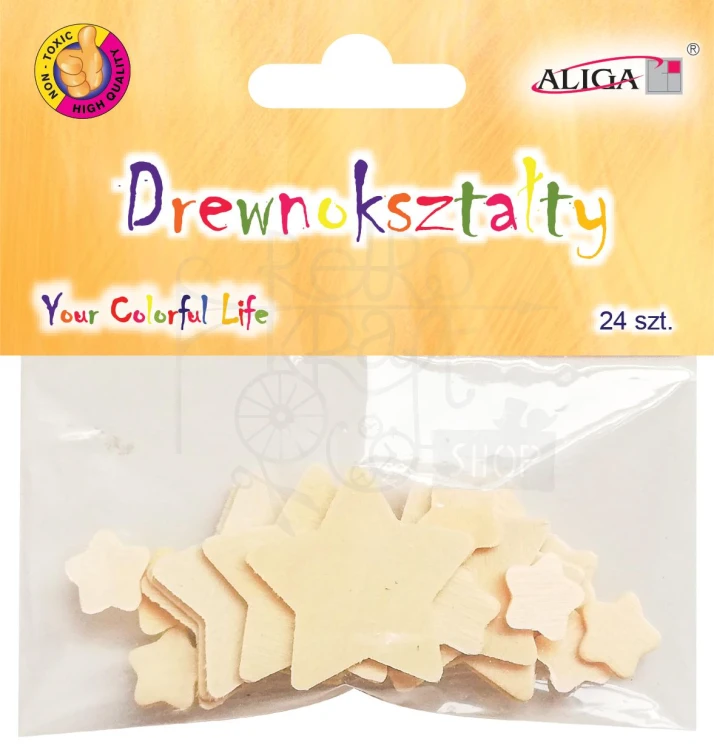 Drewniane gwiazdki 24szt.