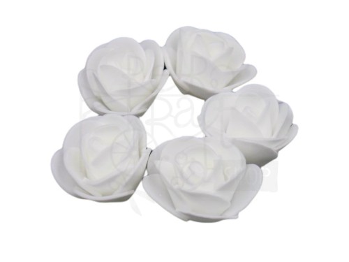 Różyczki piankowe białe 3,5cm - 5 szt.
