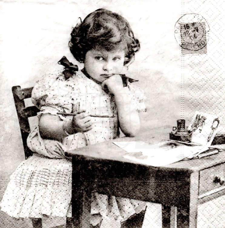 Serwetka 33 x 33 - Girl Writing