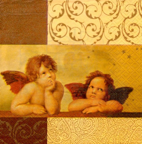 Serwetka 33 x 33 - Anioły, ornament