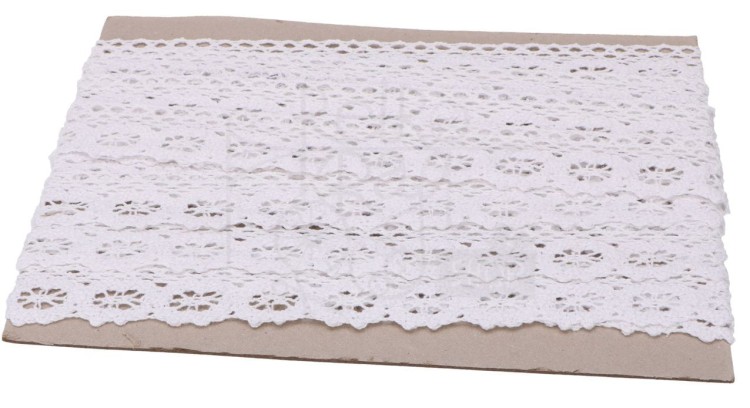 Koronka materiałowa bawełniana biała 25 mm x 1m
