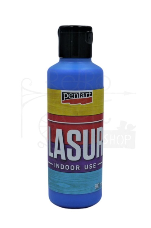 Bejca lazur wodna 80ml niebieski Pentart