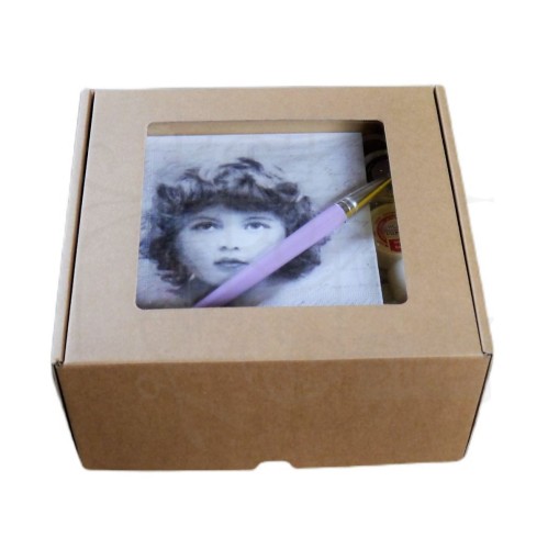 Zestaw do decoupage duży - Retro dziewczynka