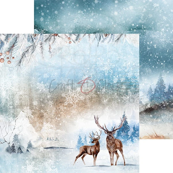 Zestaw papierów 15,25x15,25 Snowy Winterland Craft O'Clock