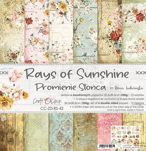 Zestaw papierów 30,5x30,5 Rays of Sunshine Craft O'Clock
