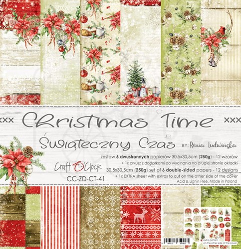 Zestaw papierów 30,5x30,5 Christmas Time Craft O'Clock