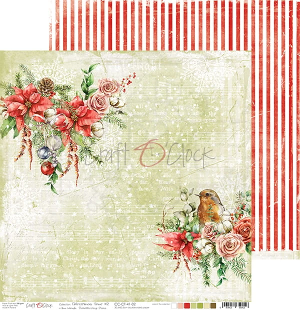 Zestaw papierów 30,5x30,5 Christmas Time Craft O'Clock