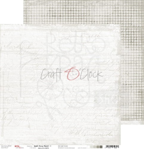 Zestaw papierów 30,5x30,5 Basic 10 Light Gray Mood Craft O'Clock