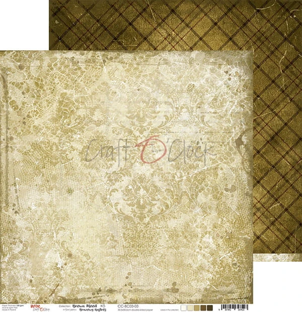 Zestaw papierów 30,5x30,5 Basic 03 Brown Mood Craft O'Clock