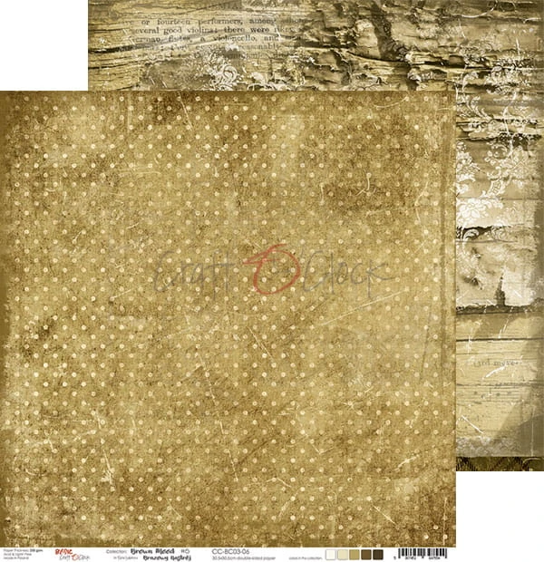 Zestaw papierów 30,5x30,5 Basic 03 Brown Mood Craft O'Clock