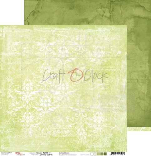 Zestaw papierów 30,5x30,5 Basic 01 Green Mood Craft O'Clock