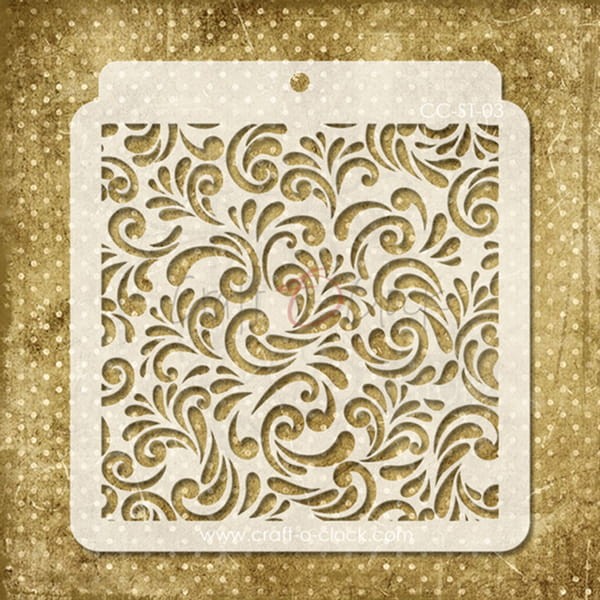 Szablon maska 15x16 ornament zawijasy 03 Craft O'Clock