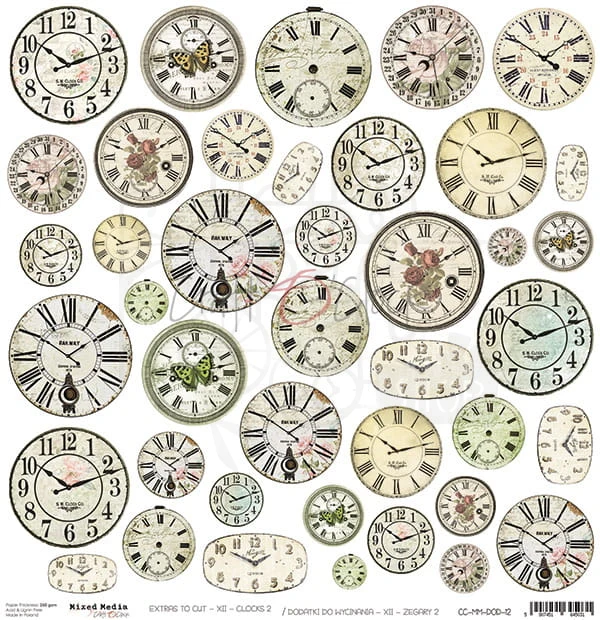 Arkusz dodatków do wycięcia 12 - Zegary II Craft O'Clock
