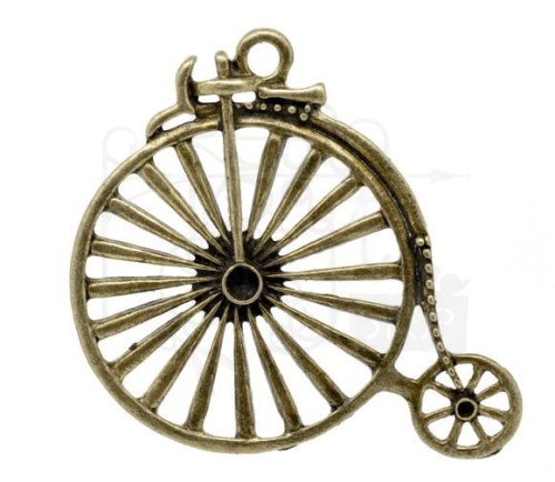 Ozdoba metalowa - bicykl - brąz