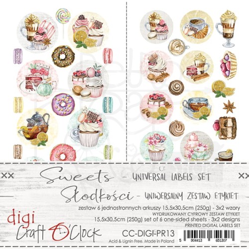 Zestaw etykiet 13 - Sweets Craft O'Clock