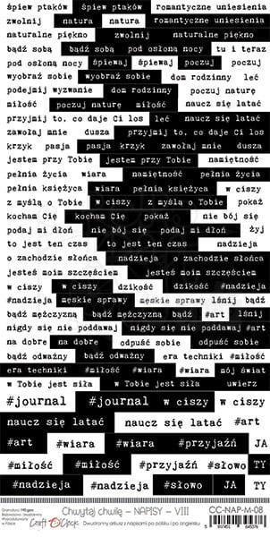 Arkusz z napisami Chwytaj chwilę 08 Craft O'Clock