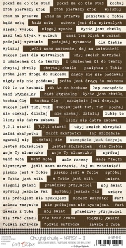 Arkusz z napisami Chwytaj chwilę 02 Craft O'Clock