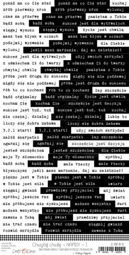 Arkusz z napisami Chwytaj chwilę 01 Craft O'Clock