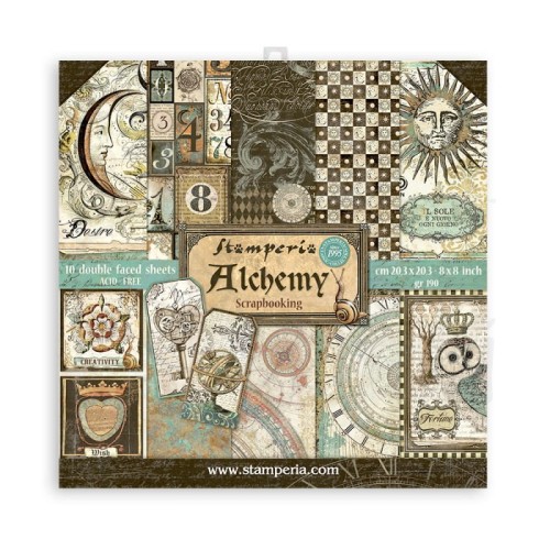 Zestaw papierów 20,3x20,3cm 10szt. Alchemy SBBS51 Stamperia