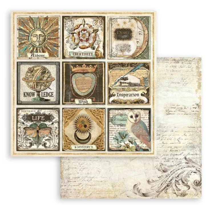 Zestaw papierów 20,3x20,3cm 10szt. Alchemy SBBS51 Stamperia