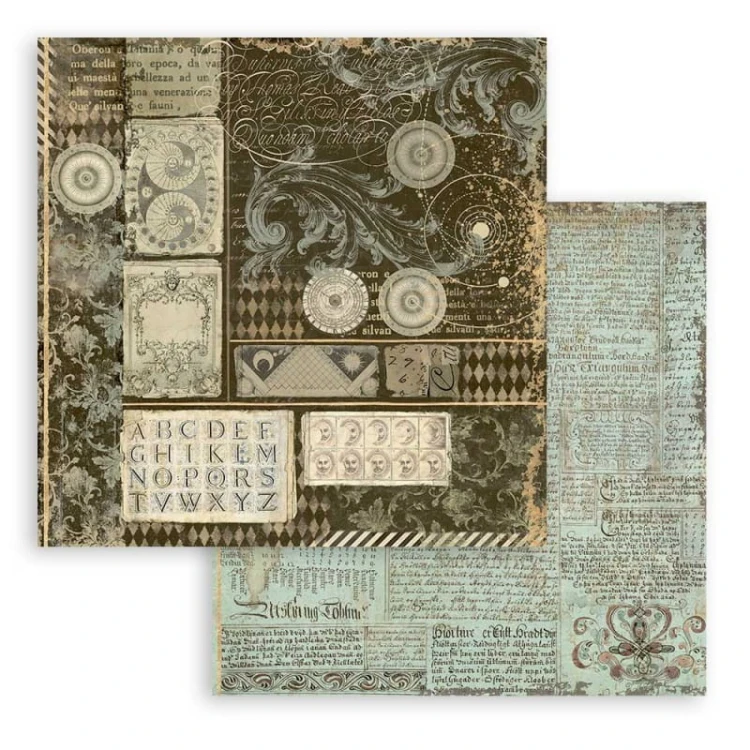 Zestaw papierów 20,3x20,3cm 10szt. Alchemy SBBS51 Stamperia