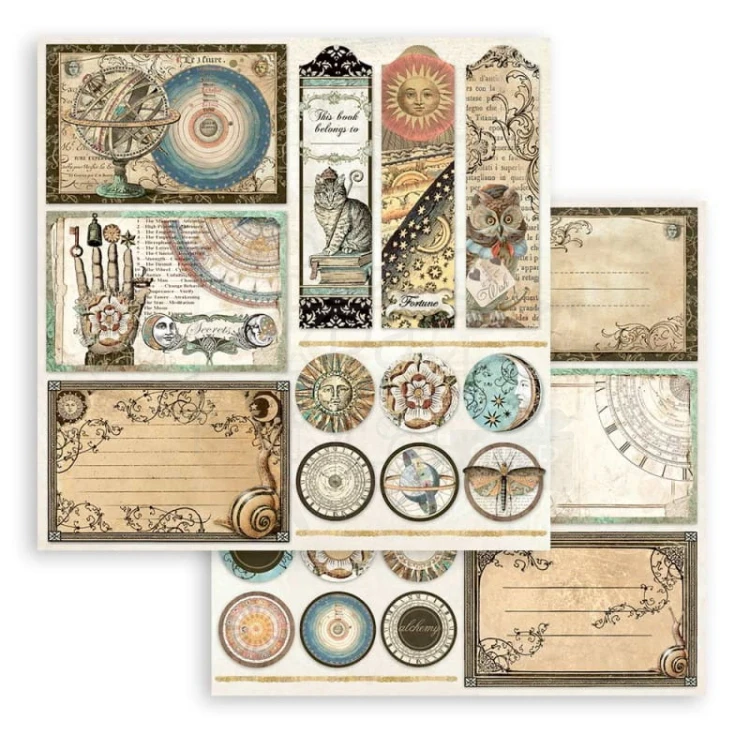 Zestaw papierów 20,3x20,3cm 10szt. Alchemy SBBS51 Stamperia