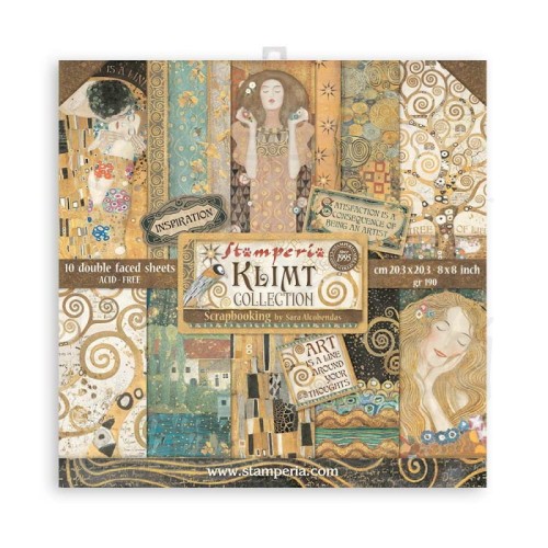 Zestaw papierów 20,3x20,3cm 10szt. Klimt SBBS48 Stamperia