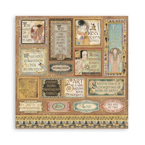 Zestaw papierów 20,3x20,3cm 10szt. Klimt SBBS48 Stamperia