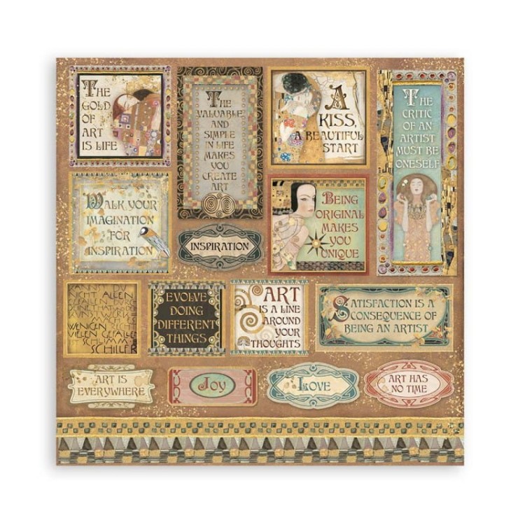 Zestaw papierów 20,3x20,3cm 10szt. Klimt SBBS48 Stamperia