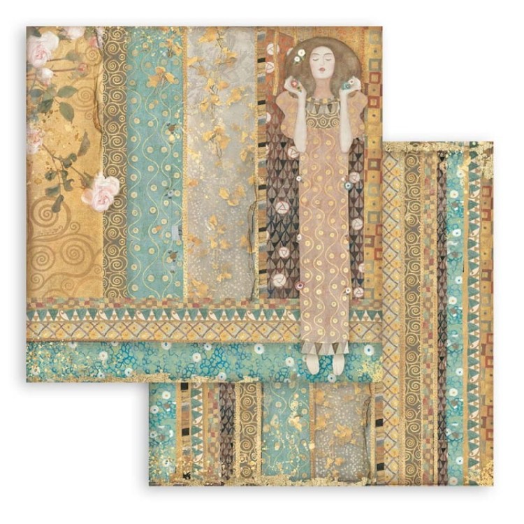 Zestaw papierów 20,3x20,3cm 10szt. Klimt SBBS48 Stamperia