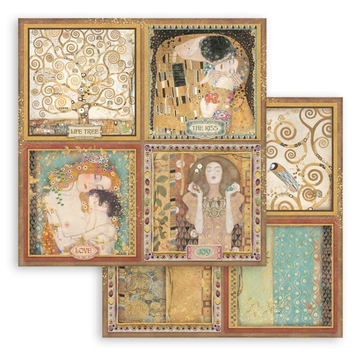 Zestaw papierów 20,3x20,3cm 10szt. Klimt SBBS48 Stamperia