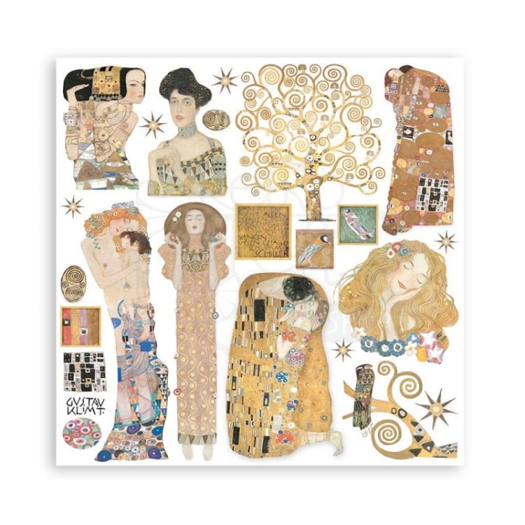 Zestaw papierów 20,3x20,3cm 10szt. Klimt SBBS48 Stamperia