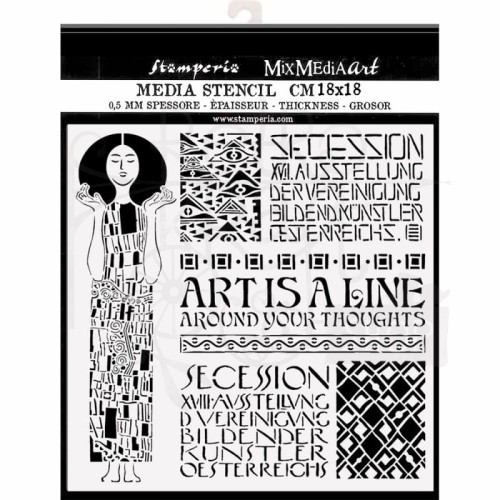 Maska szablon 18x18cm Klimt Art Nouveau KSTDQ65 Stamperia