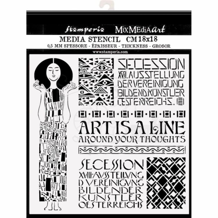 Maska szablon 18x18cm Klimt Art Nouveau KSTDQ65 Stamperia