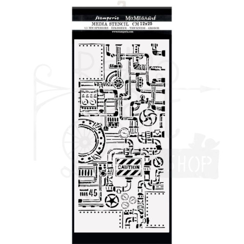 Maska szablon 12x25cm Lady Vagabond Lifestyle Control Room KSTDL54 Stamperia