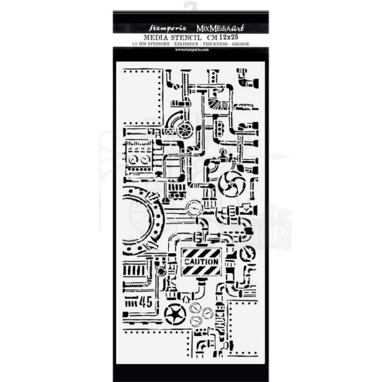 Maska szablon 12x25cm Lady Vagabond Lifestyle Control Room KSTDL54 Stamperia