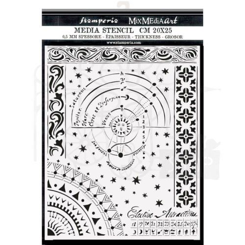 Maska szablon 20x25cm Alchemy Planety KSTD098 Stamperia