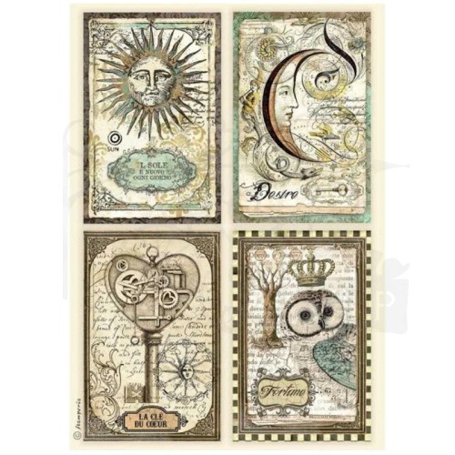 Papier ryżowy A4 Alchemy 4 Karty DFSA4661 Stamperia