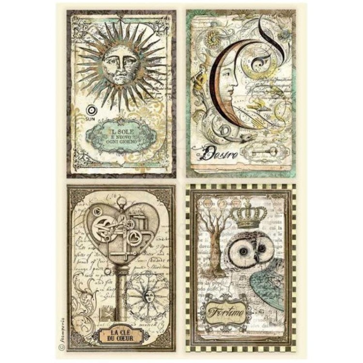 Papier ryżowy A4 Alchemy 4 Karty DFSA4661 Stamperia