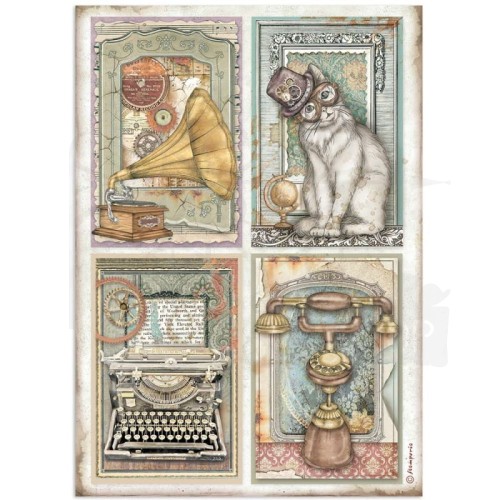 Papier ryżowy A4 Lady Vagabond Lifestyle 4 Karty DFSA4647 Stamperia