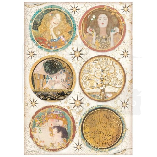 Papier ryżowy A4 Klimt Koła 14 DFSA4640 Stamperia