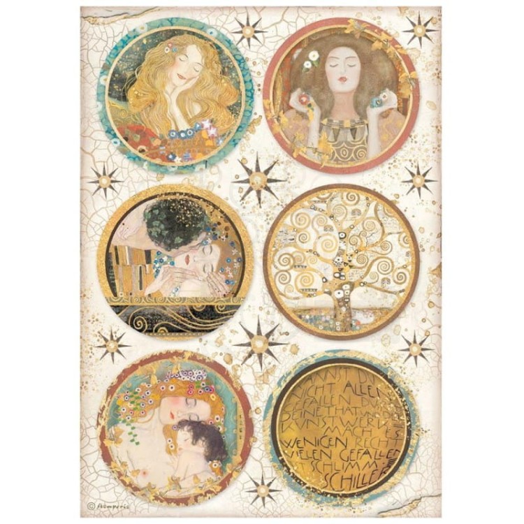 Papier ryżowy A4 Klimt Koła 14 DFSA4640 Stamperia