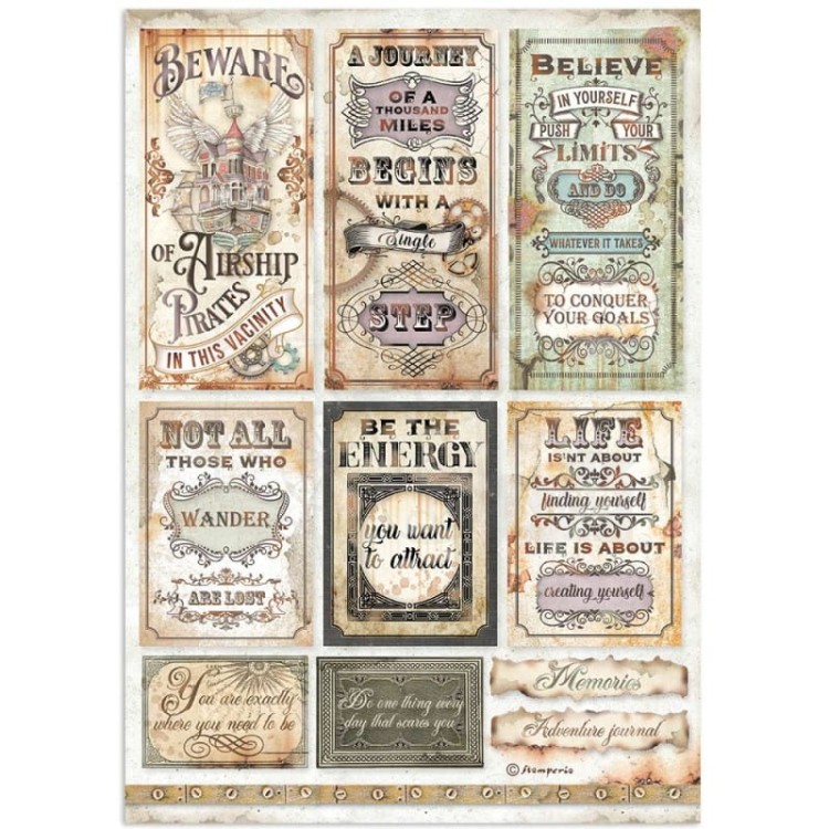 Papier ryżowy A4 Lady Vagabond Lifestyle Bilety DFSA4649 Stamperia